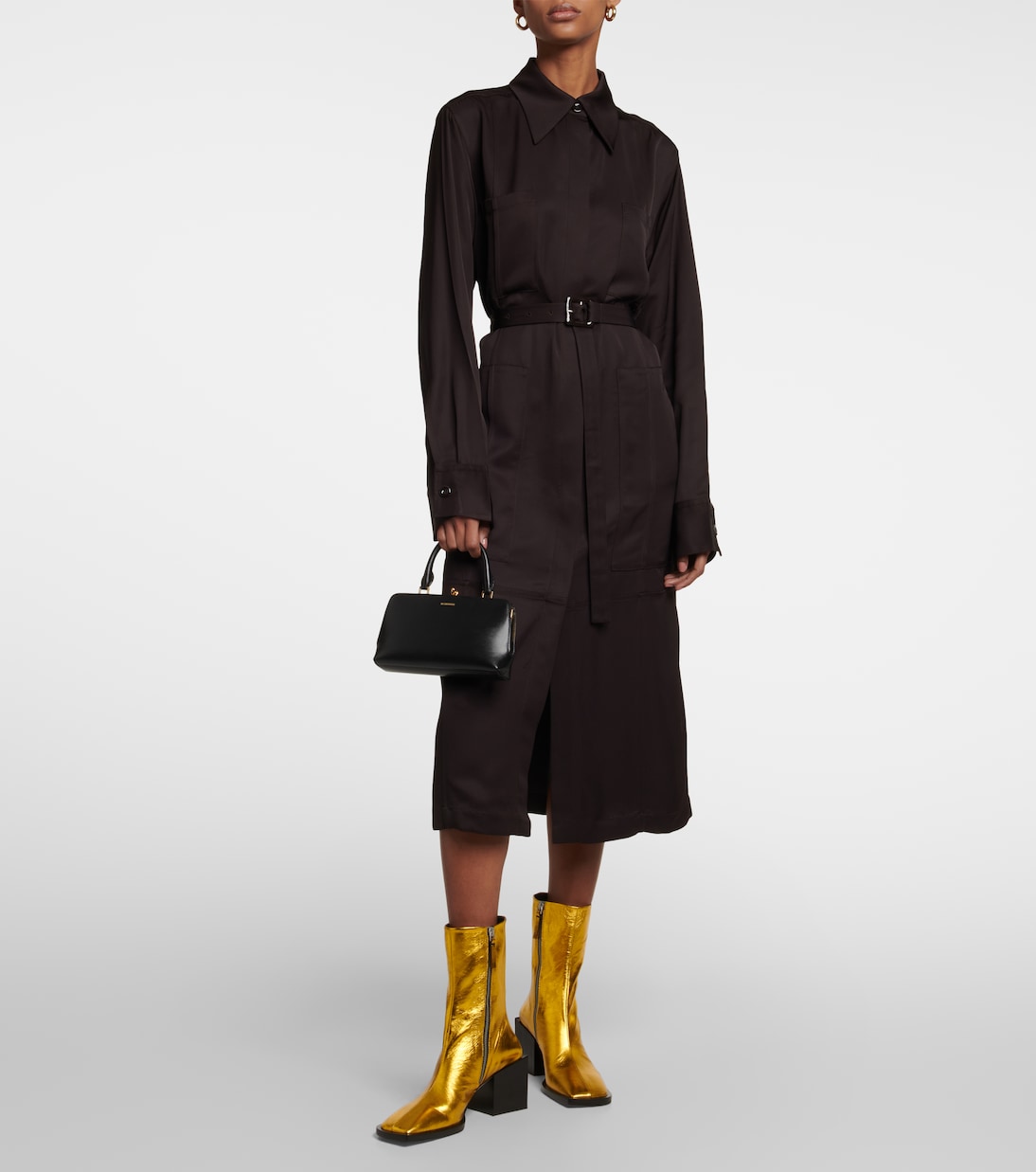 Bottines en cuir métallisé | Jil Sander