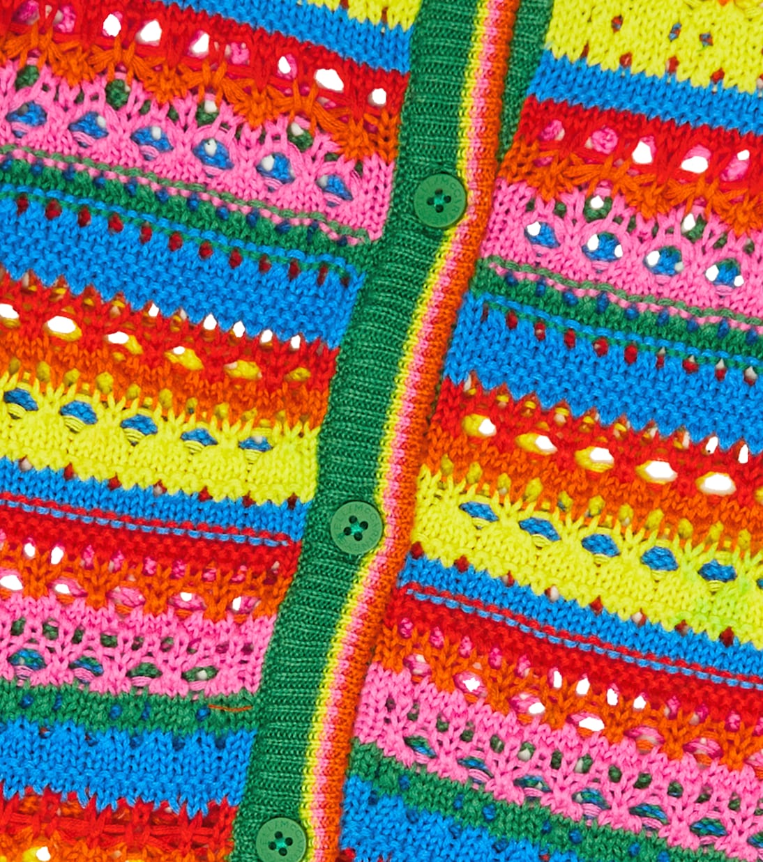 Cárdigan en croché de algodón a rayas | Stella McCartney Kids