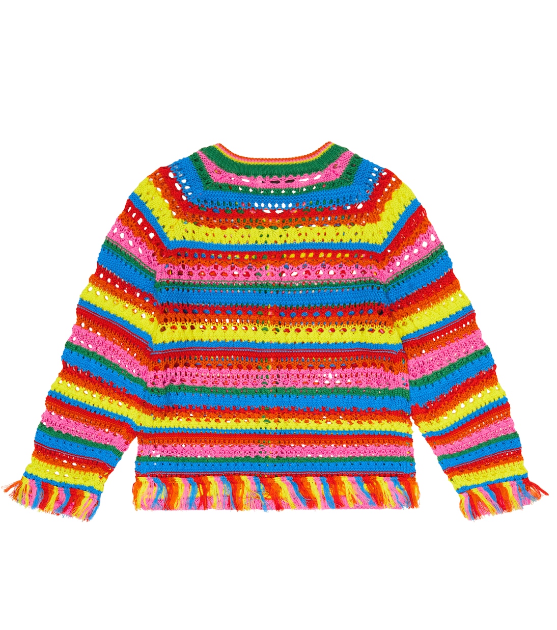 Cárdigan en croché de algodón a rayas | Stella McCartney Kids