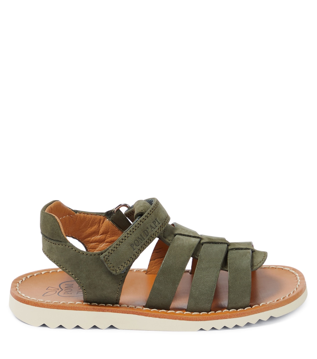 Sandalen Plagette Salome Tek aus Leder | Pom d'Api