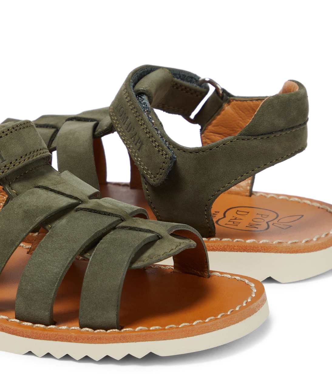 Sandalen Plagette Salome Tek aus Leder | Pom d'Api