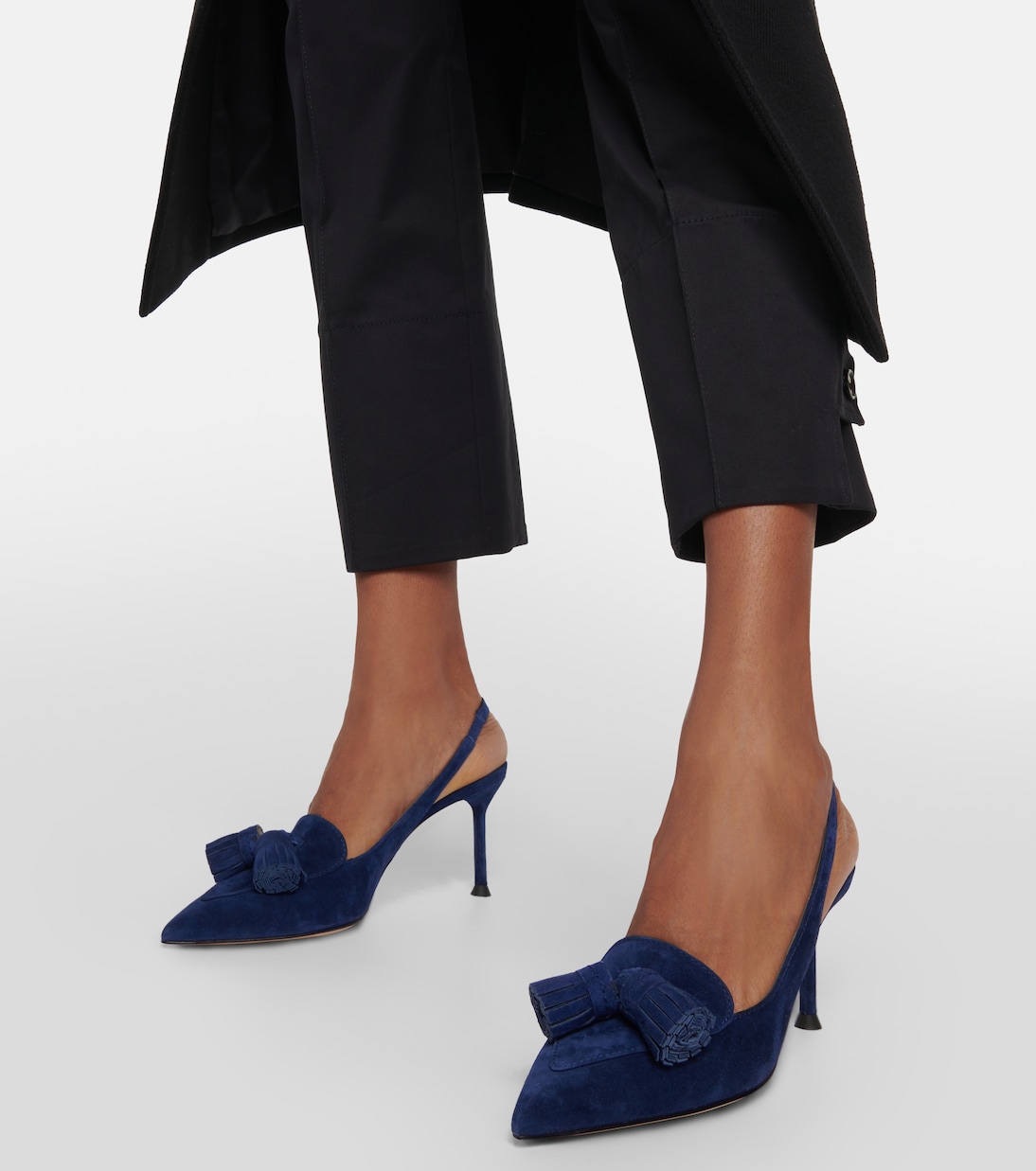 Slingback-Pumps aus Veloursleder | Gianvito Rossi