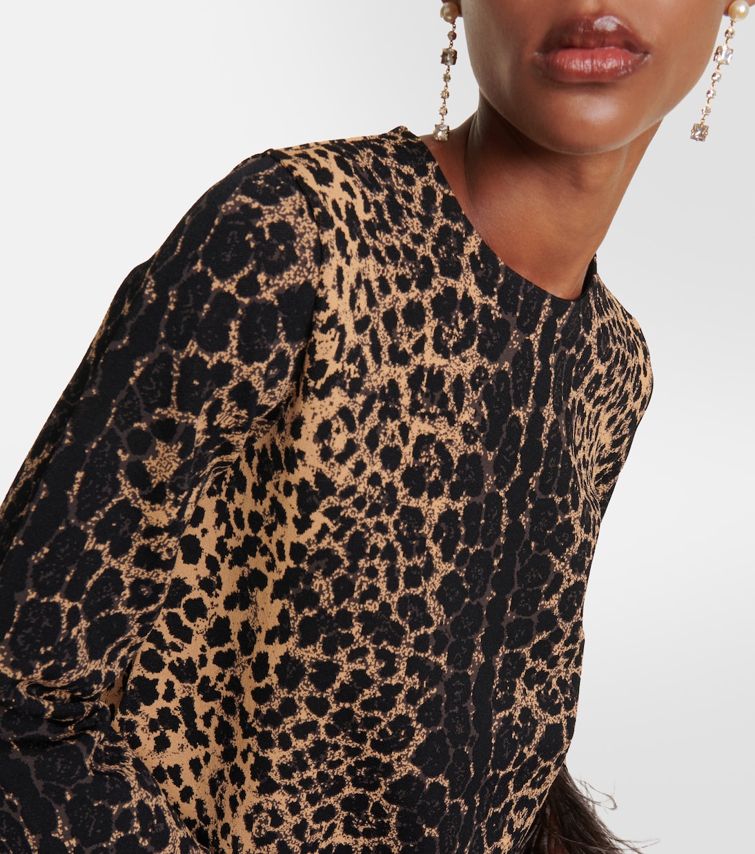 Jersey estampado con ribete de plumas | Valentino