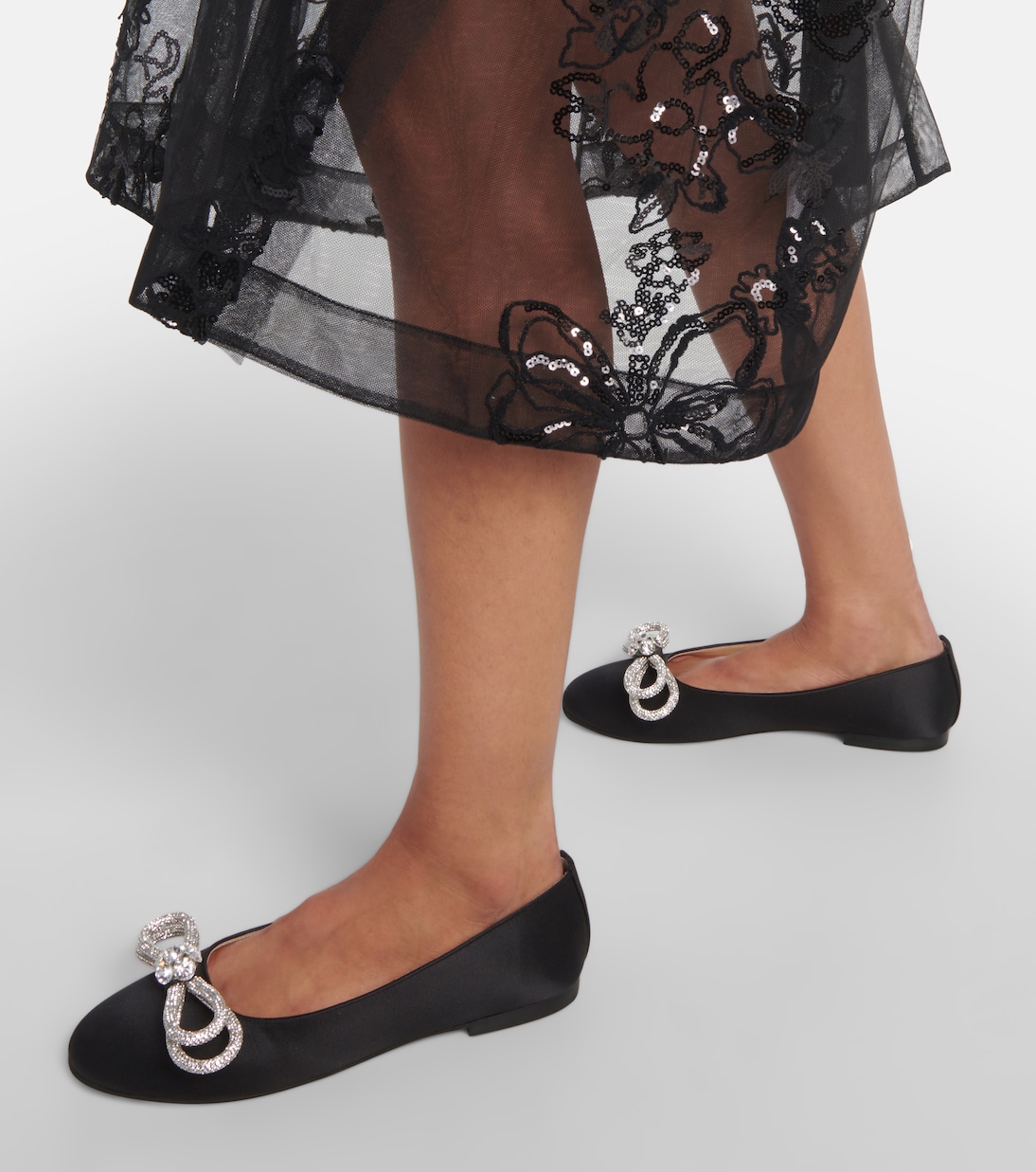 Double Bow satin ballet flats | Mach & Mach