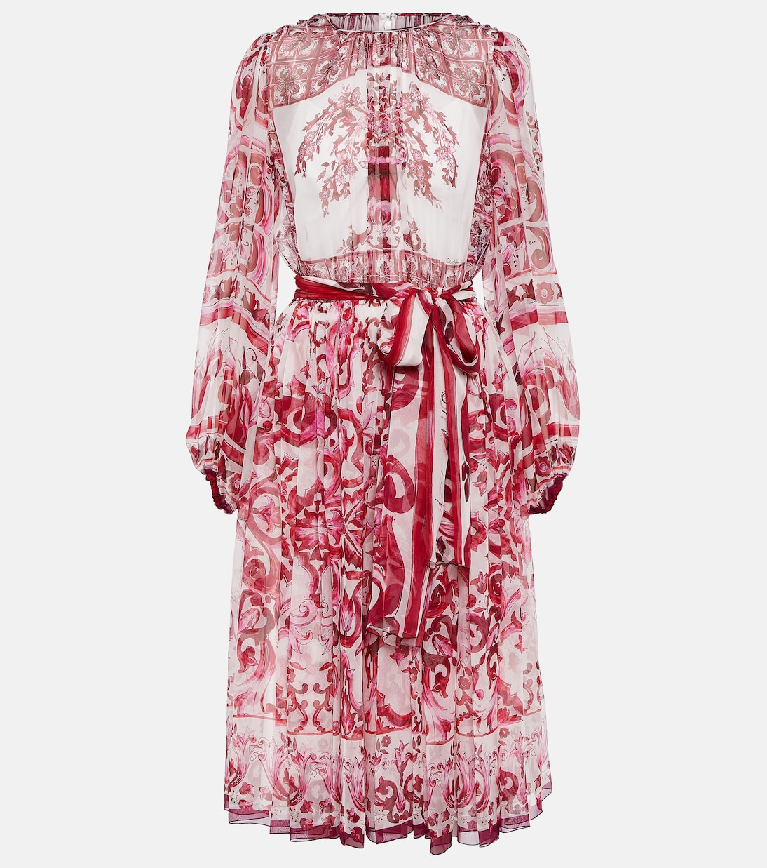 Robe midi Majolica en soie | Dolce&Gabbana
