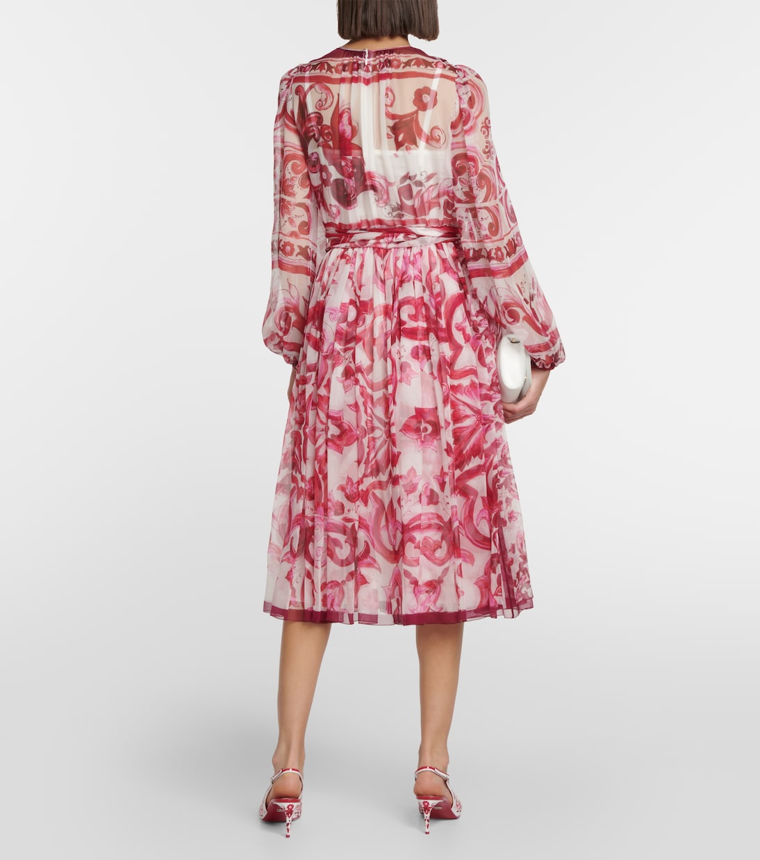 Robe midi Majolica en soie | Dolce&Gabbana
