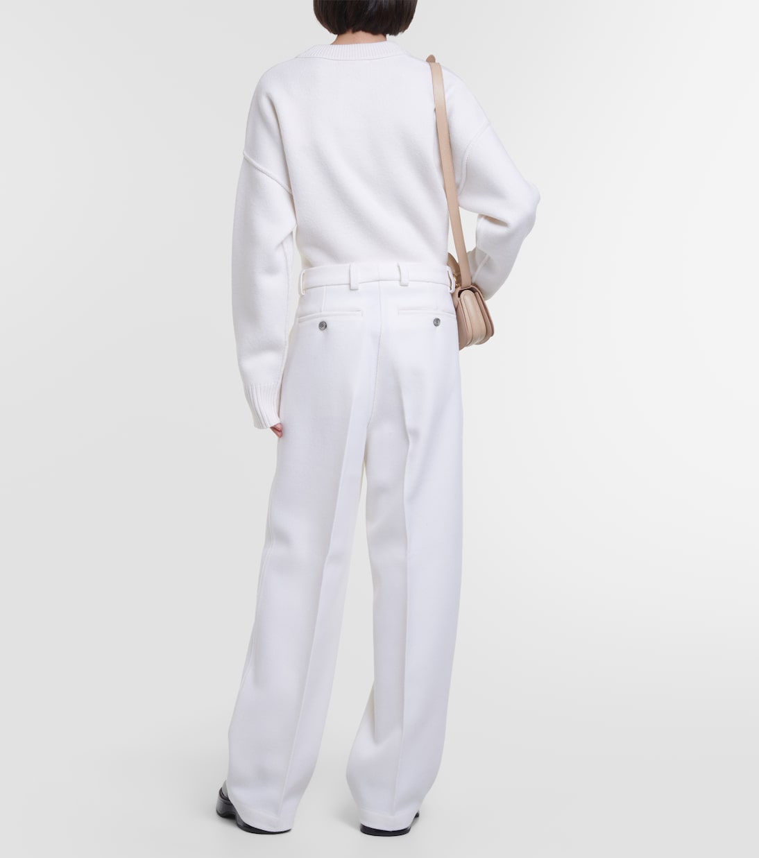 High-rise wool-blend wide-leg pants | Ami Paris