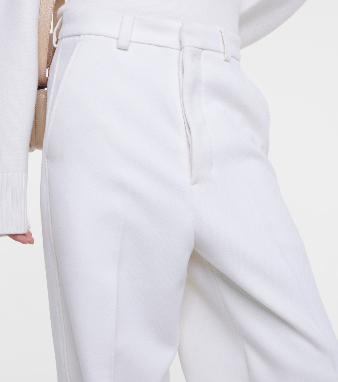 High-rise wool-blend wide-leg pants | Ami Paris