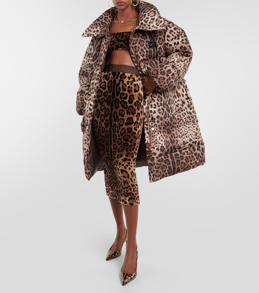 Top cropped in velluto con stampa | Dolce&Gabbana