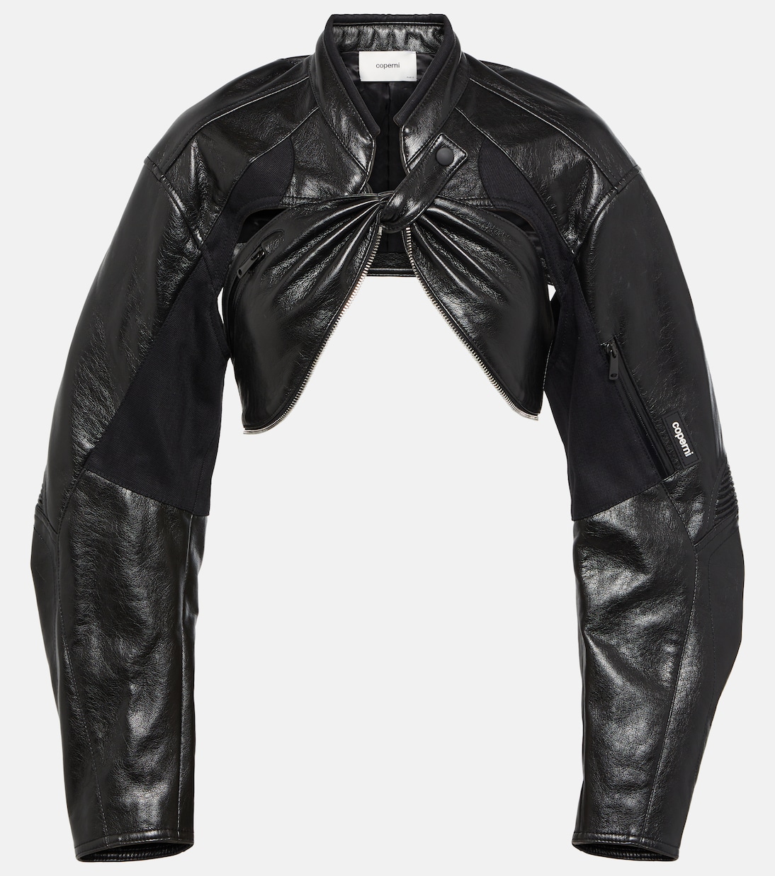 Cutout faux leather biker jacket | Coperni