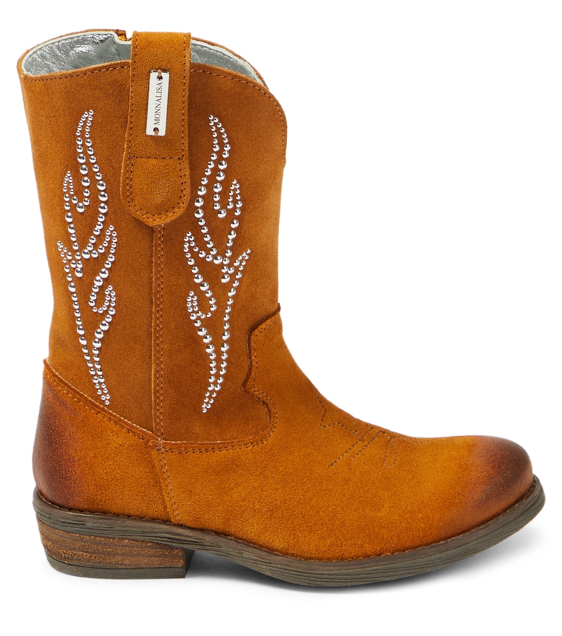 Stivali texani in suede con borchie | Monnalisa