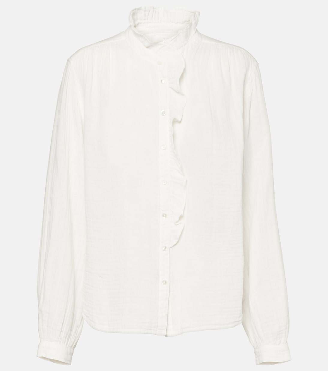 Trisha ruffled cotton gauze blouse | Velvet