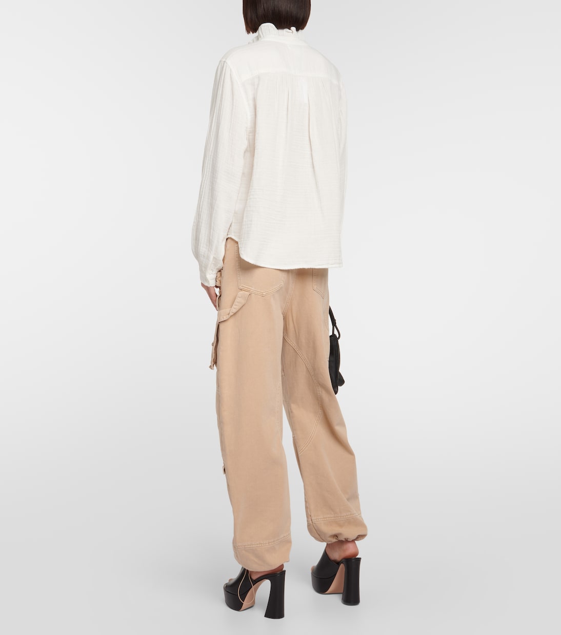 Trisha ruffled cotton gauze blouse | Velvet