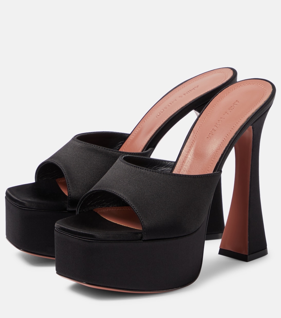 Dalida satin platform mules | Amina Muaddi