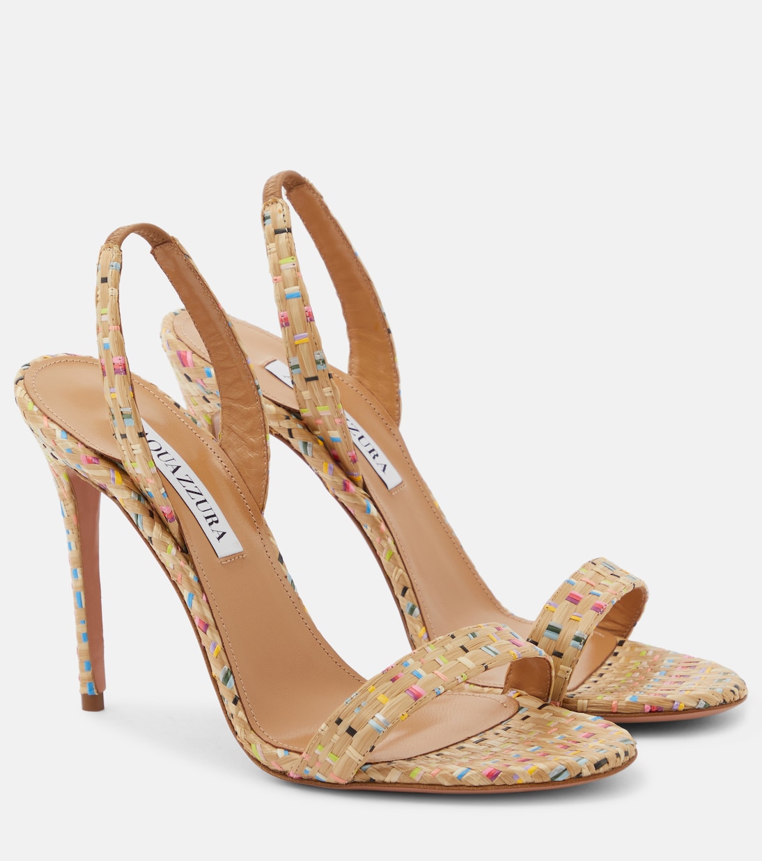 So Nude 105 raffia slingback sandals | Aquazzura