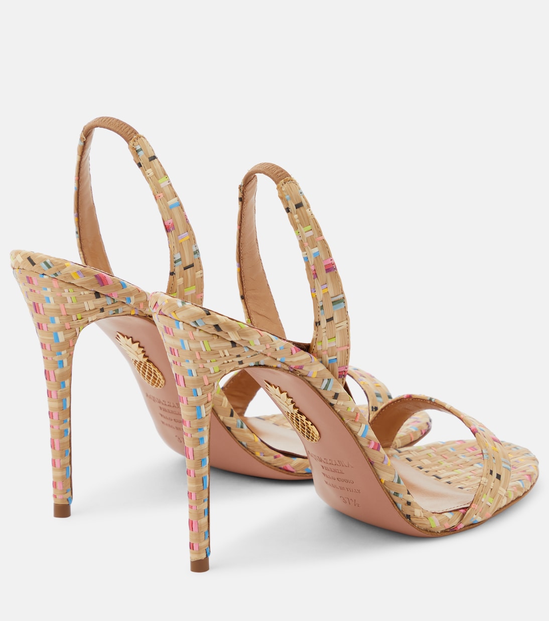 So Nude 105 raffia slingback sandals | Aquazzura