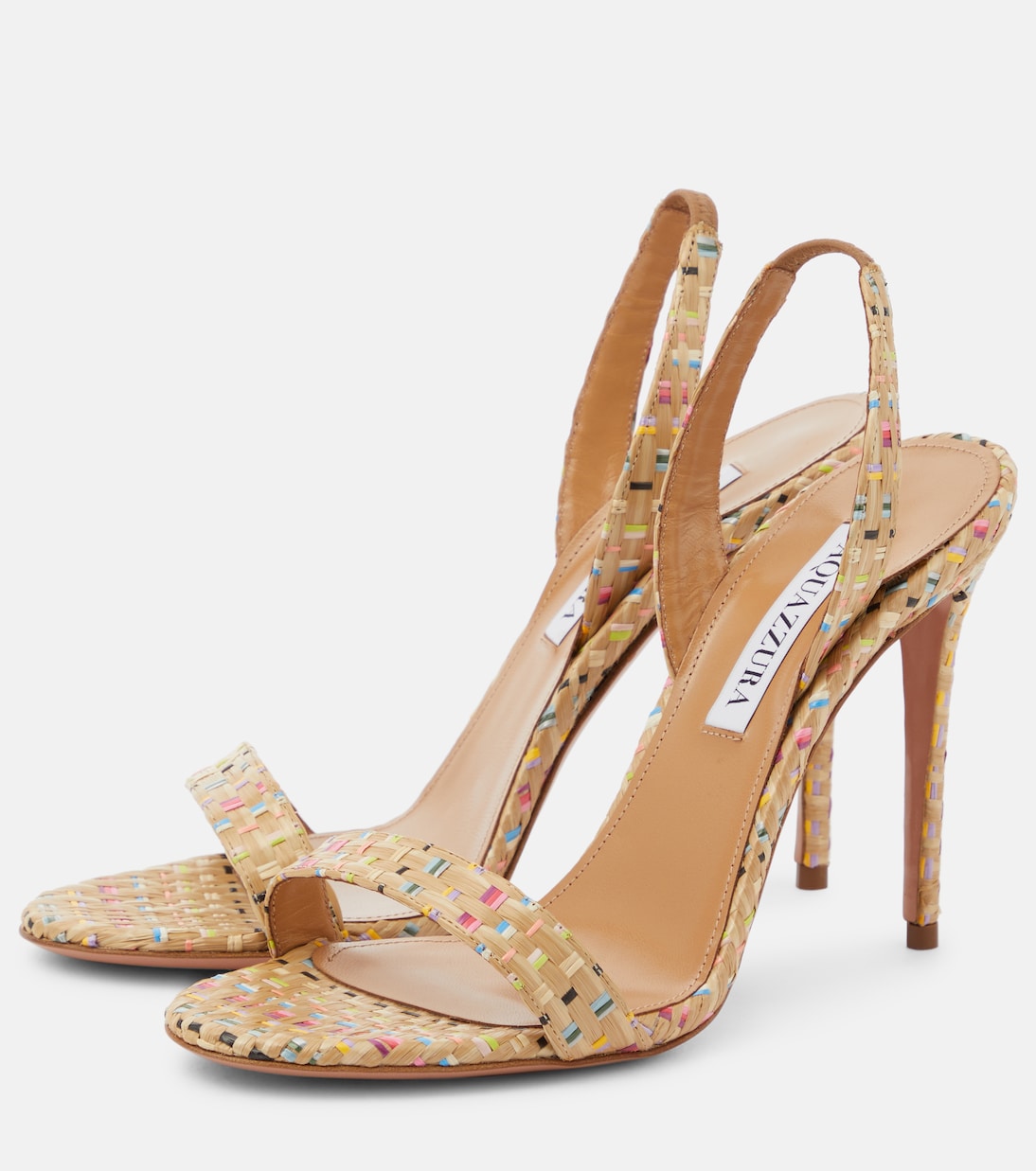 So Nude 105 raffia slingback sandals | Aquazzura