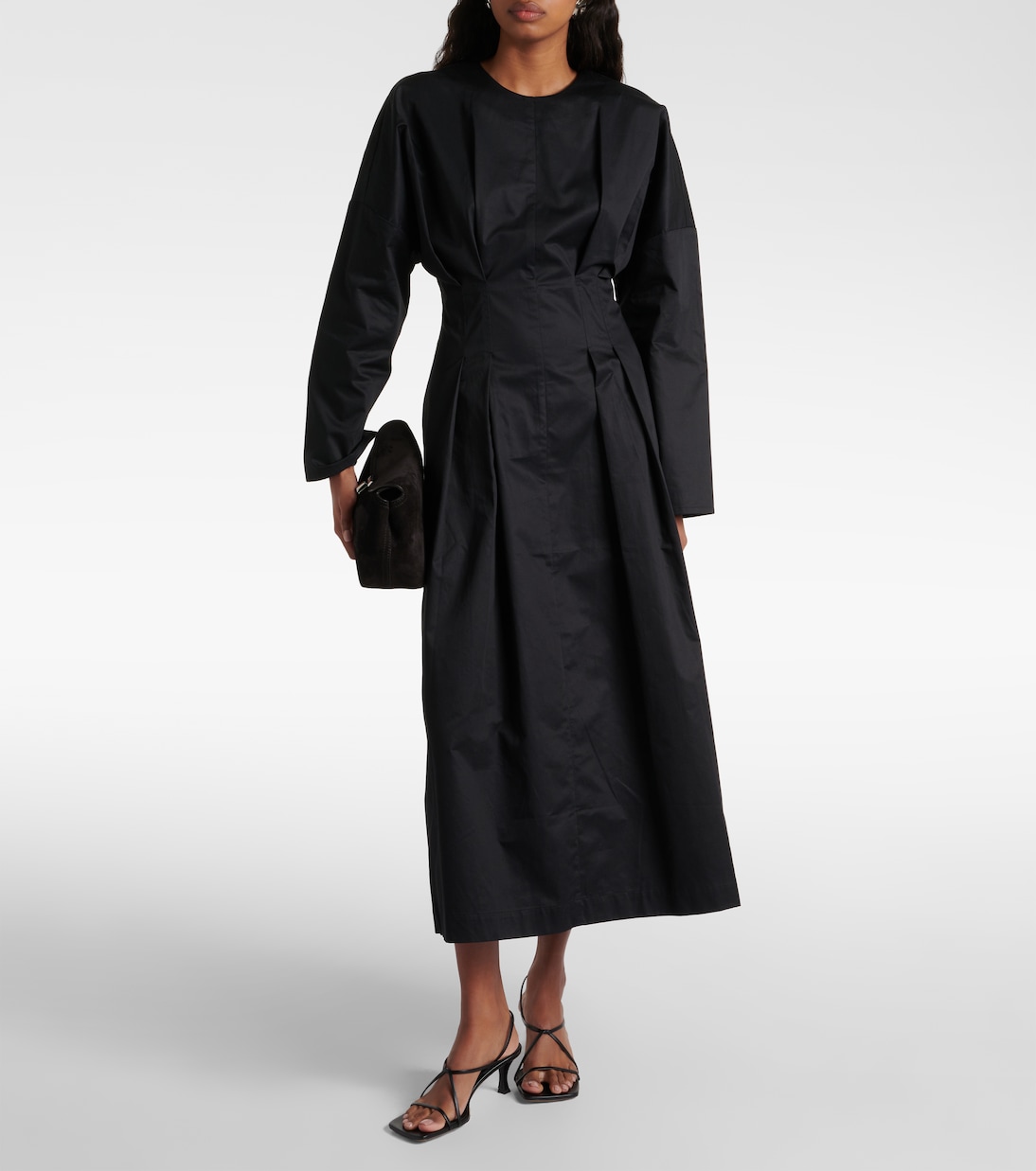 Gathered cotton midi dress | CO