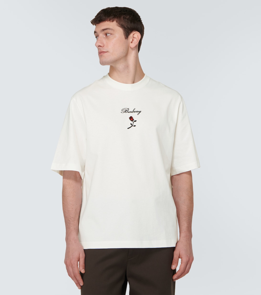 Camiseta en jersey de algodón bordado | Burberry