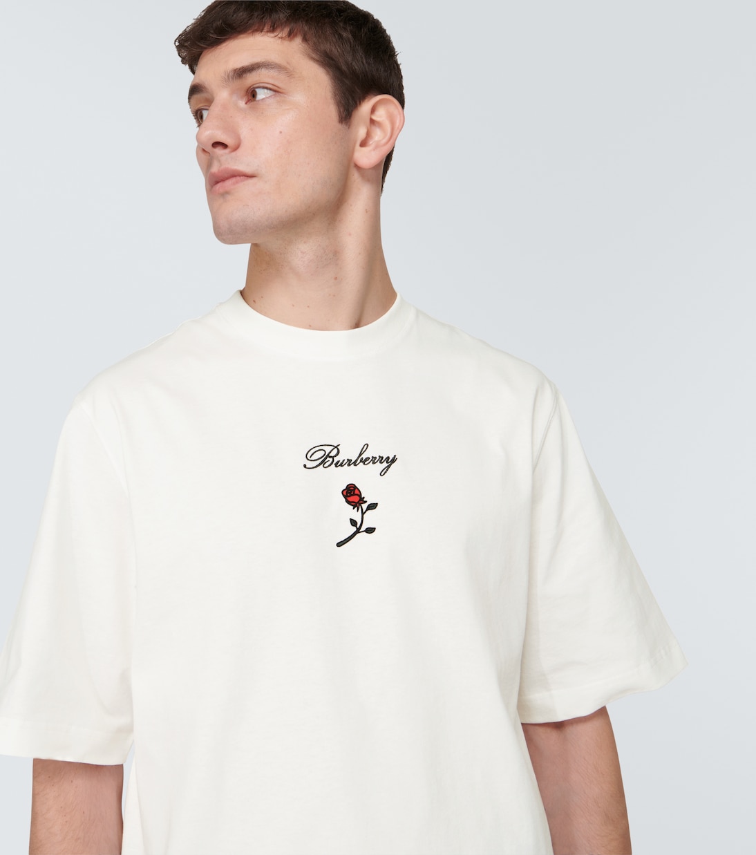 Camiseta en jersey de algodón bordado | Burberry