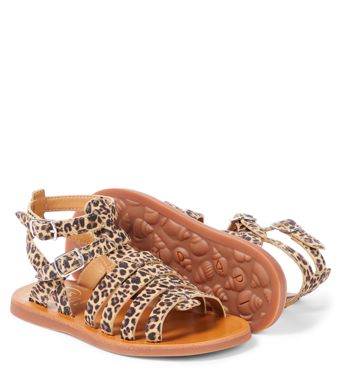Plagette Gladiator leopard-print sandals  | Pom d'Api