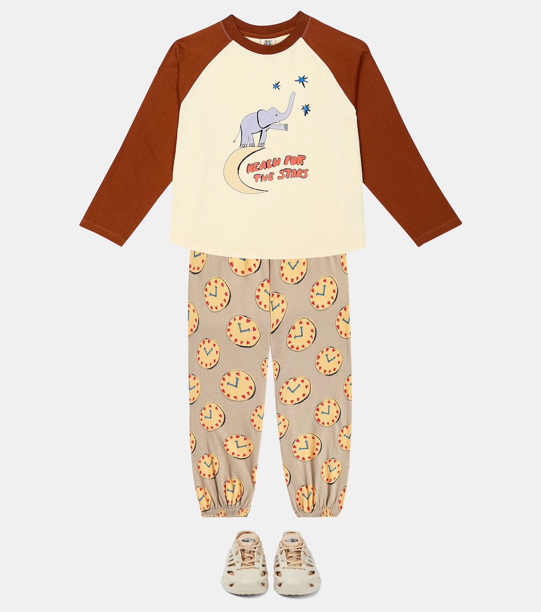 Watch printed cotton sweatpants | Jellymallow
