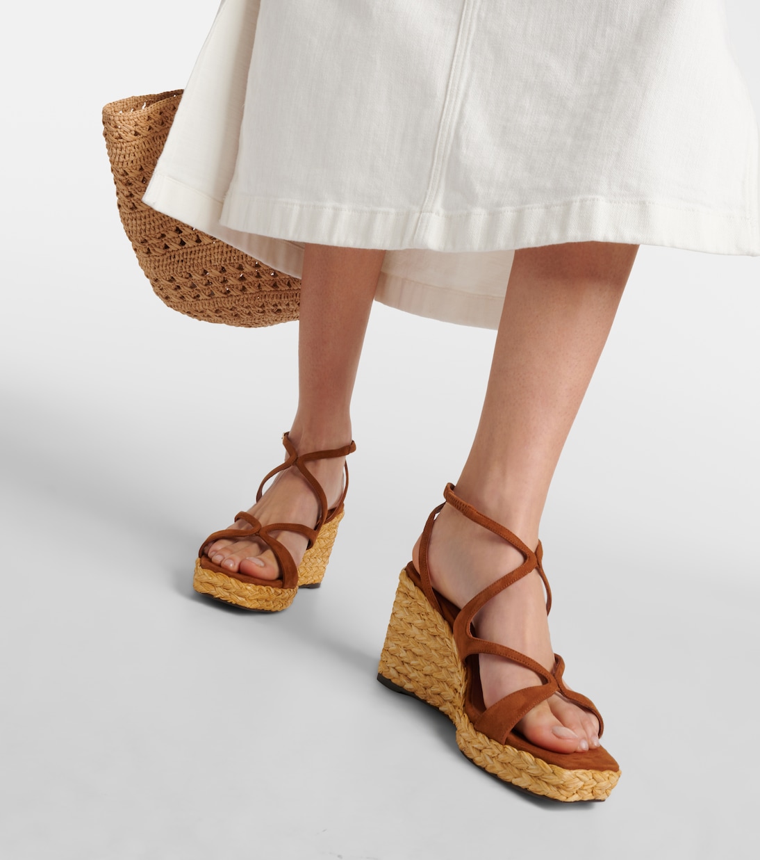 Sandali Ayla in suede con zeppa | Jimmy Choo