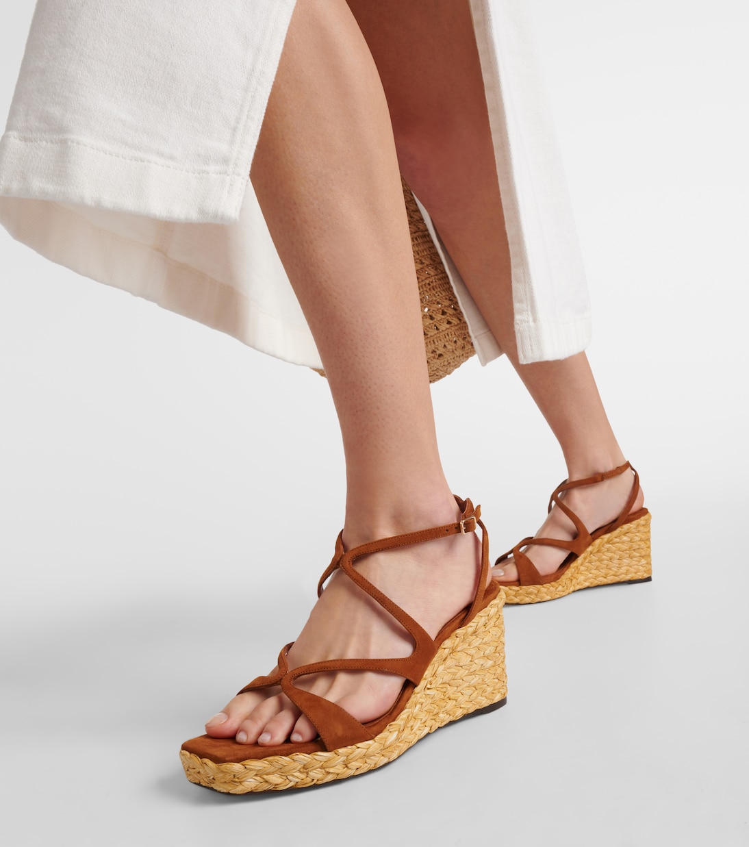 Sandali Ayla in suede con zeppa | Jimmy Choo