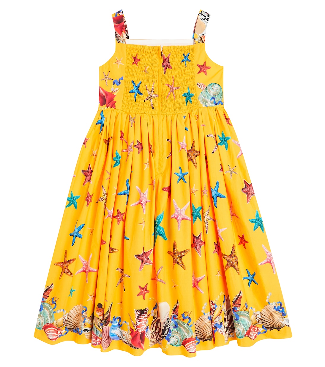 Vestido Capri de popelín de algodón estampado | Dolce&Gabbana Kids