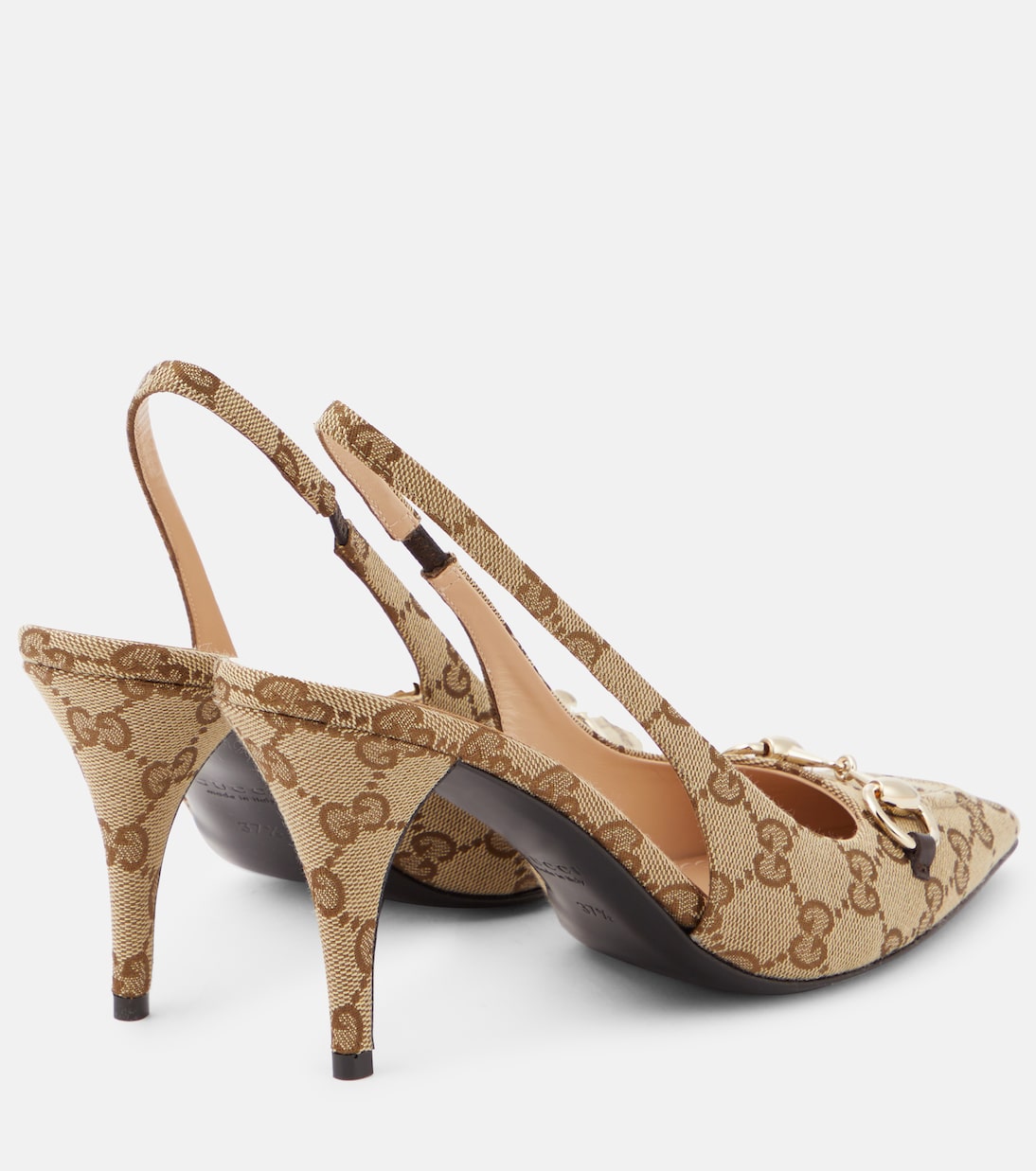 Horsebit GG Canvas slingback pumps | Gucci