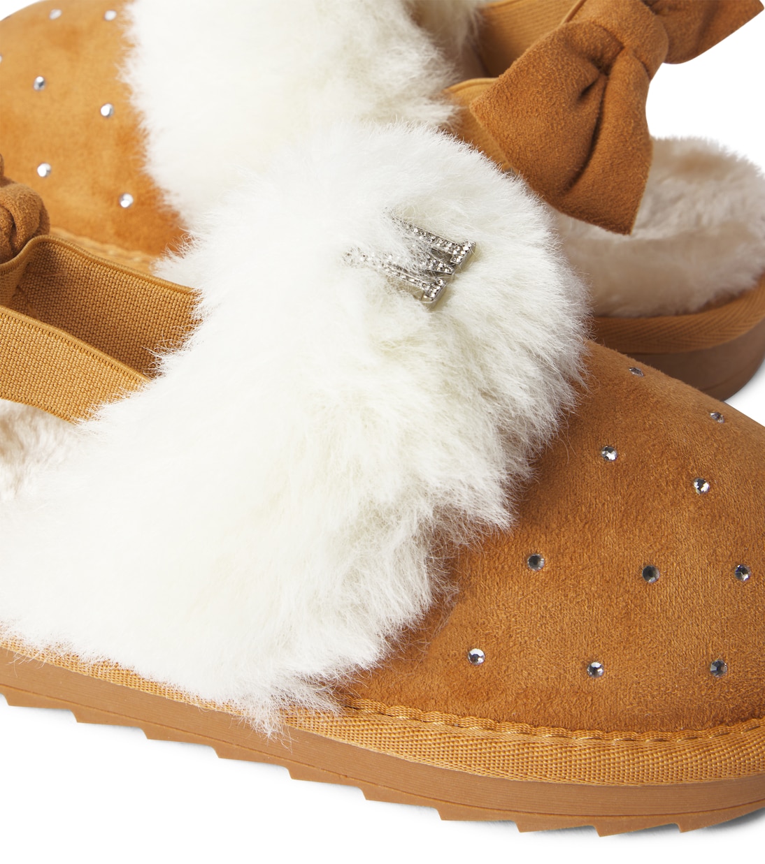 Mules con pelo sintético adornados | Monnalisa