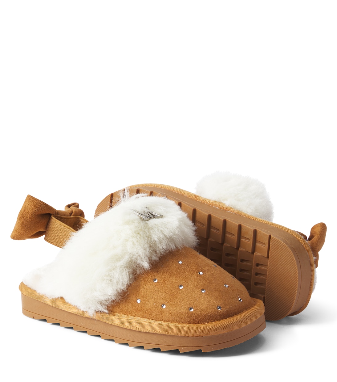 Mules con pelo sintético adornados | Monnalisa