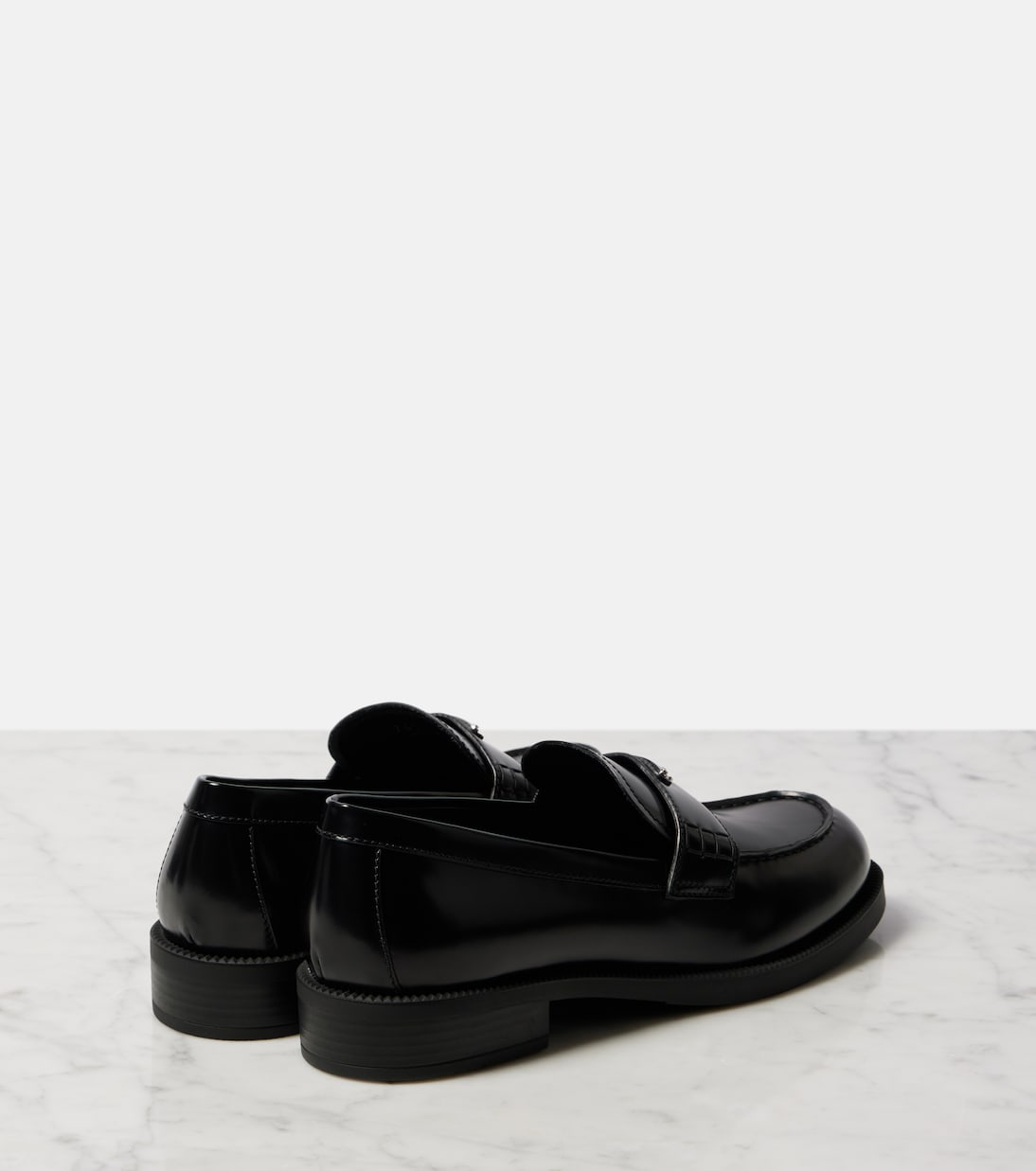 Mocassins en cuir à logo | Prada
