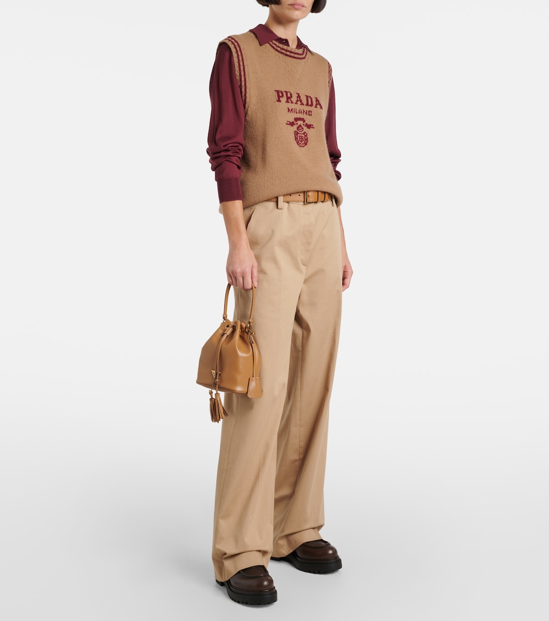 Loafers aus Leder mit Shearling | Prada