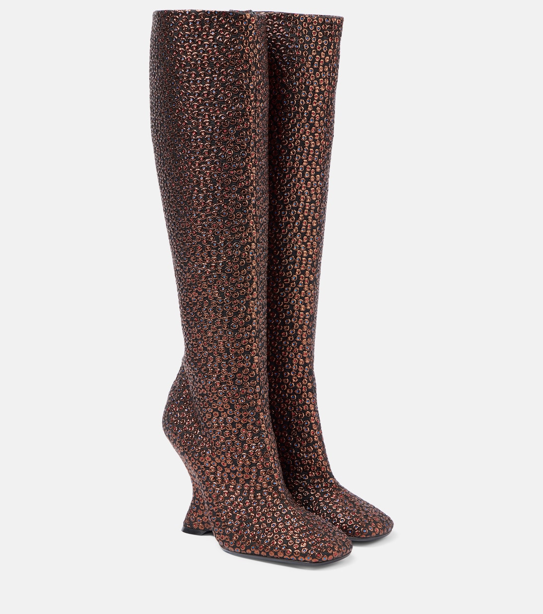 Botas altas con cuña 105 con glitter | Dries Van Noten