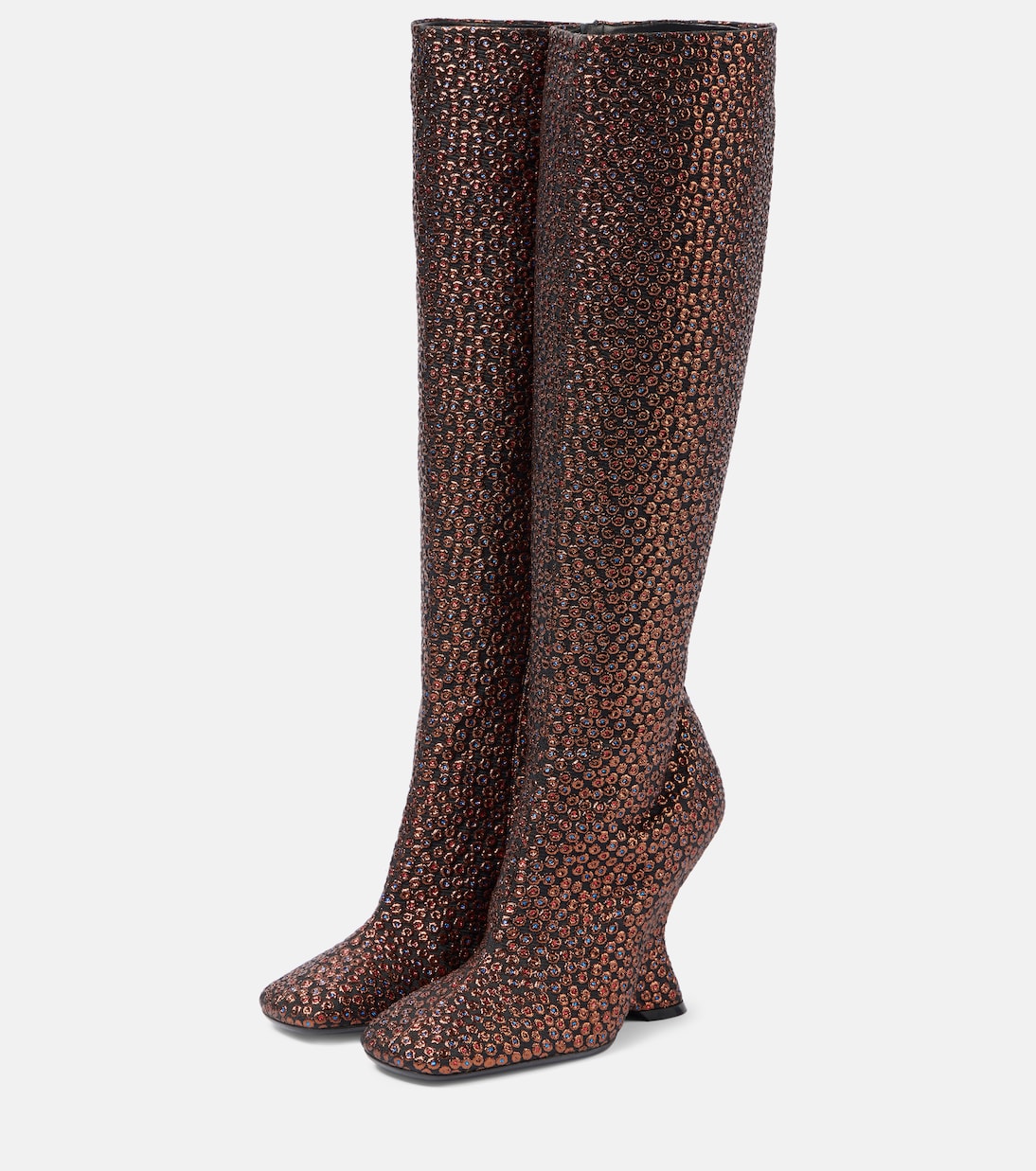 Botas altas con cuña 105 con glitter | Dries Van Noten