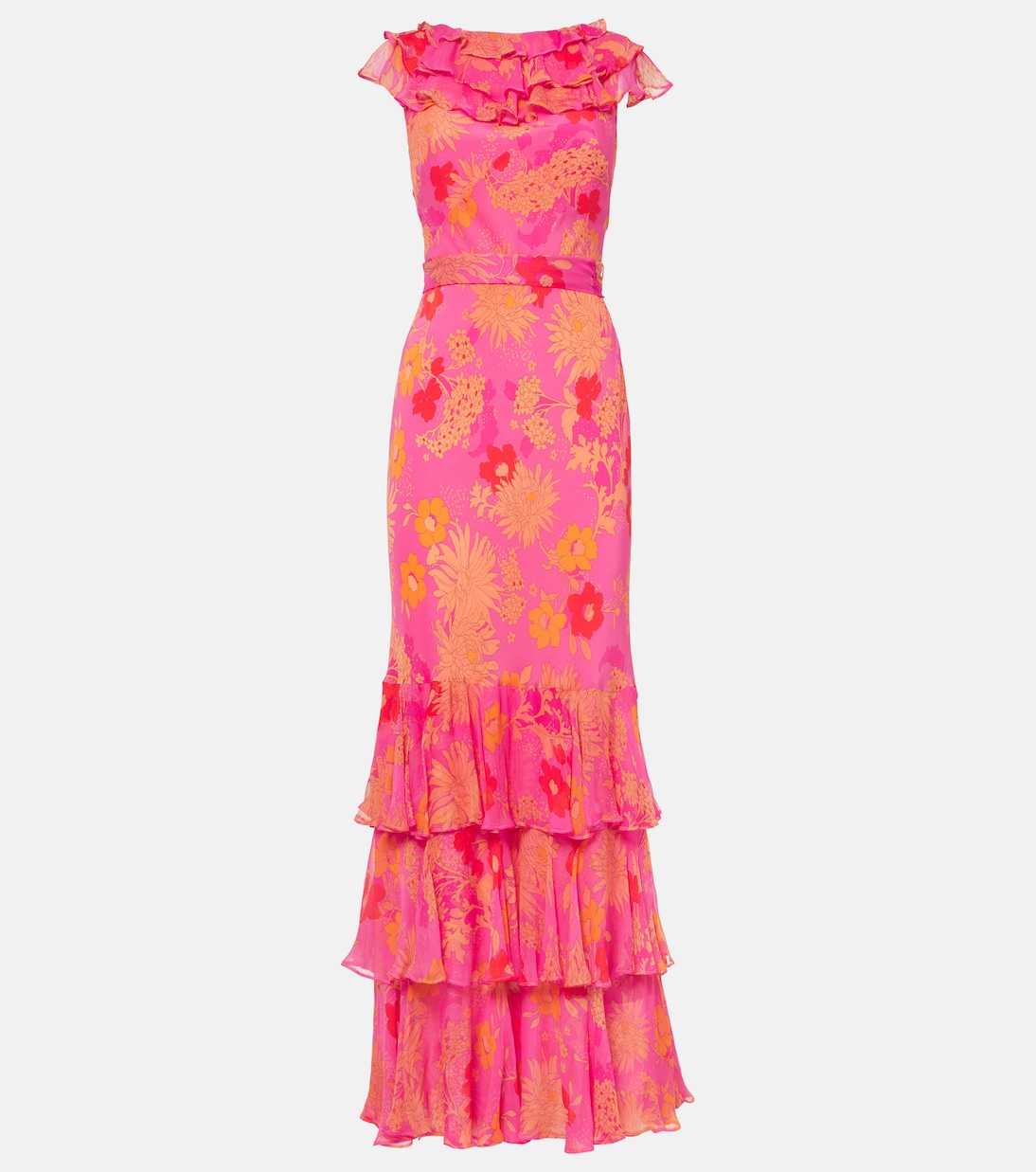 Rio floral ruffled silk maxi dress | Rixo