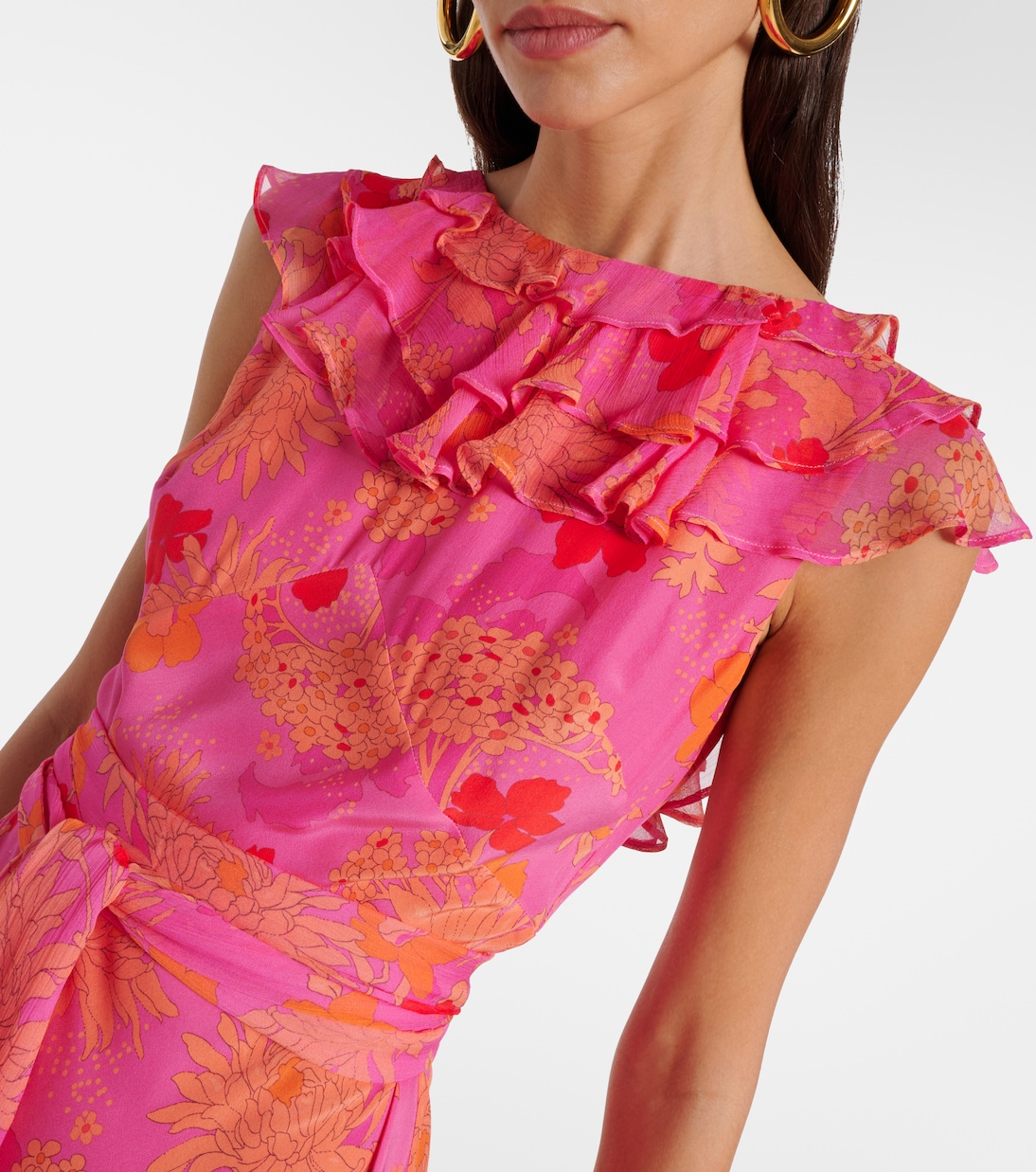 Rio floral ruffled silk maxi dress | Rixo