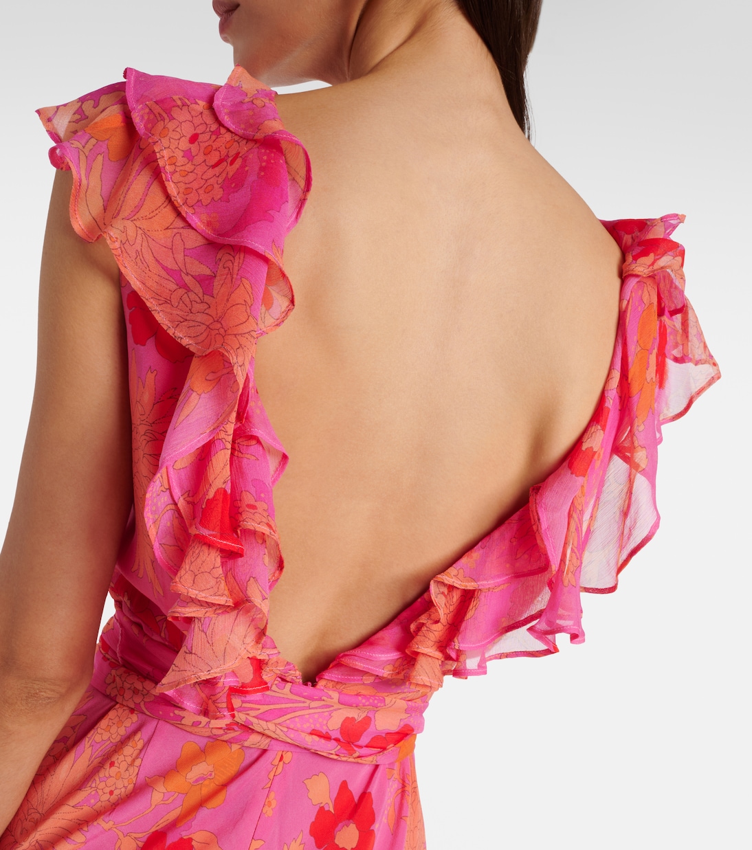 Rio floral ruffled silk maxi dress | Rixo