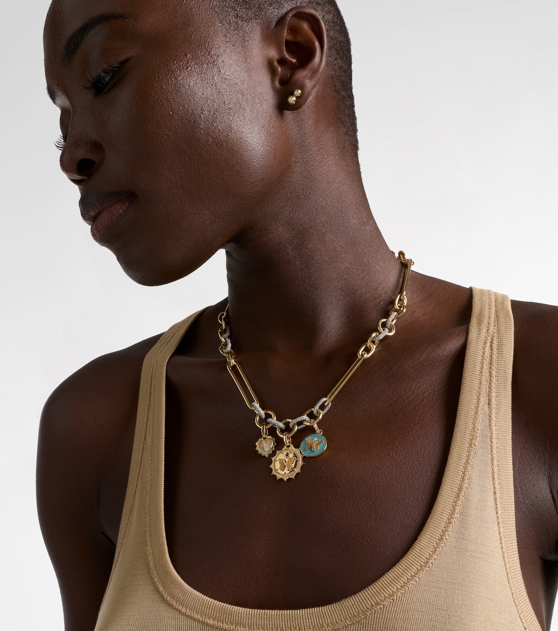 Collar de cadena de oro de 18 ct con diamantes | FoundRae