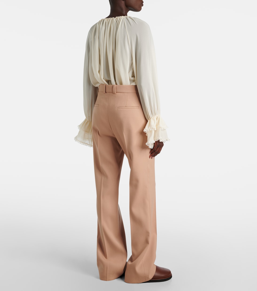 Pantaloni regular in lana a vita alta | Chloé