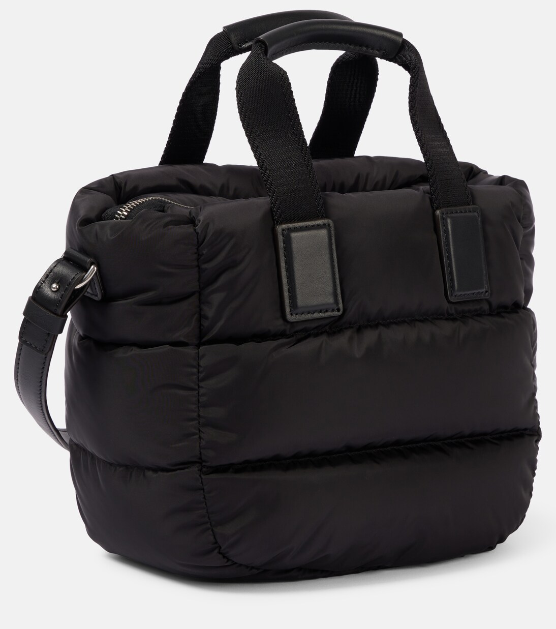 Caradoc Mini leather trimmed tote bag in black Moncler Mytheresa
