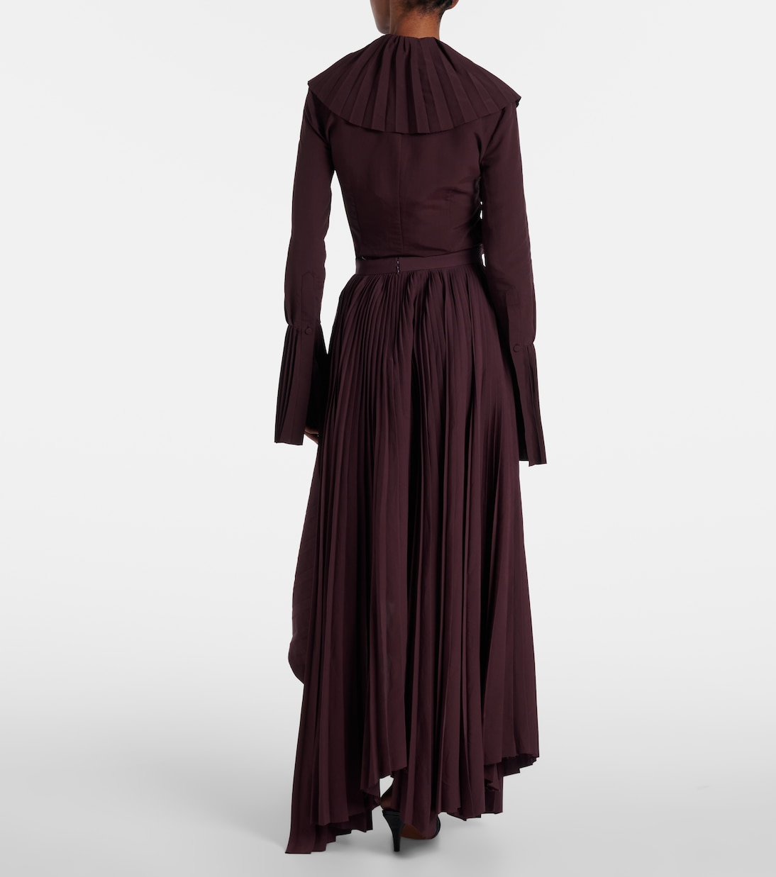 Plissé asymmetric maxi skirt | McQueen