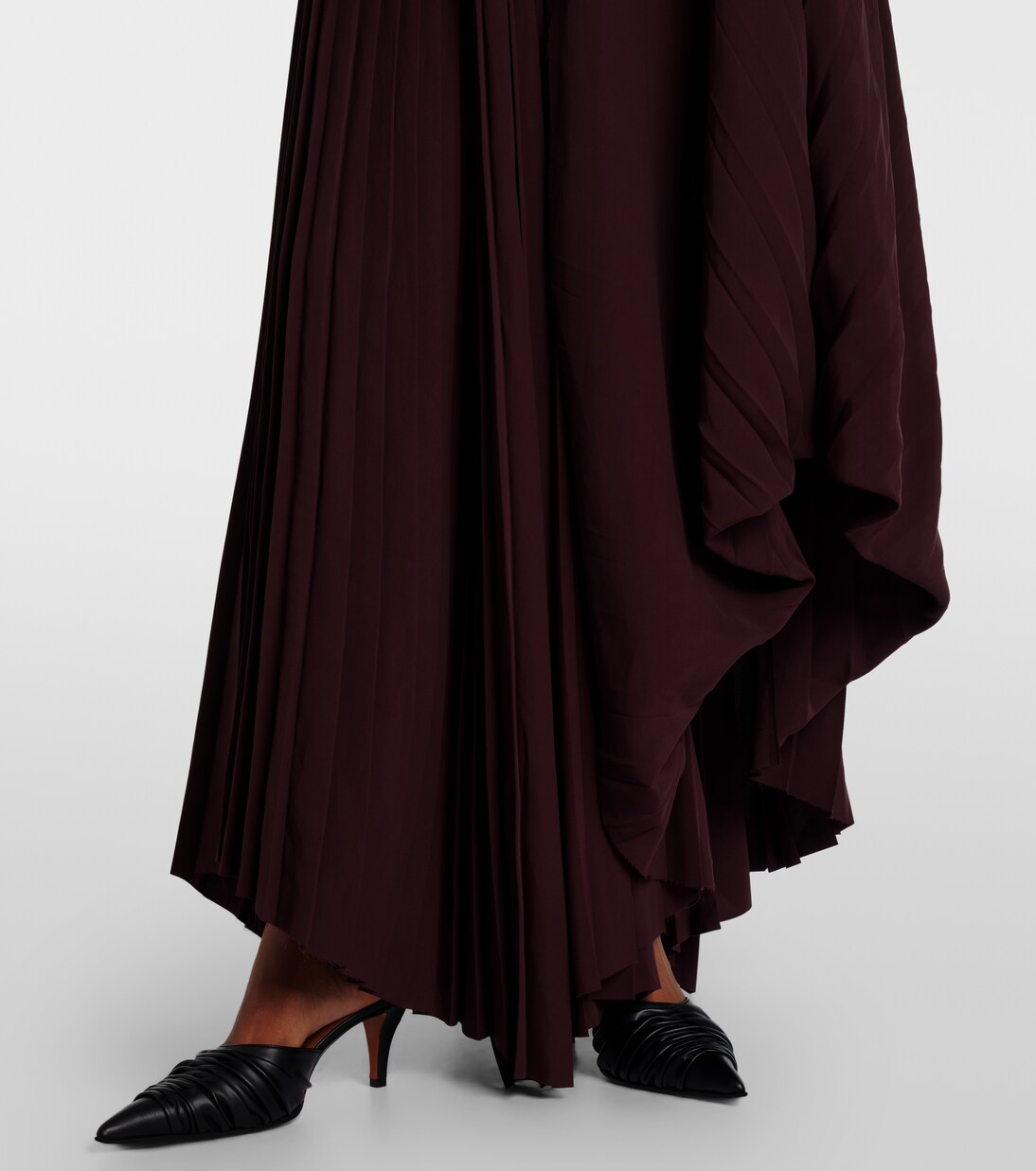 Plissé asymmetric maxi skirt | McQueen