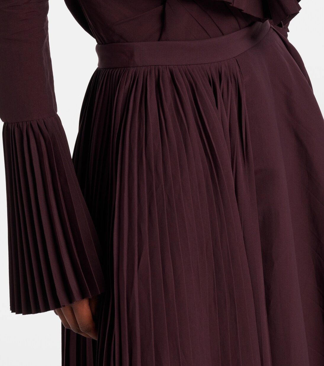 Plissé asymmetric maxi skirt | McQueen
