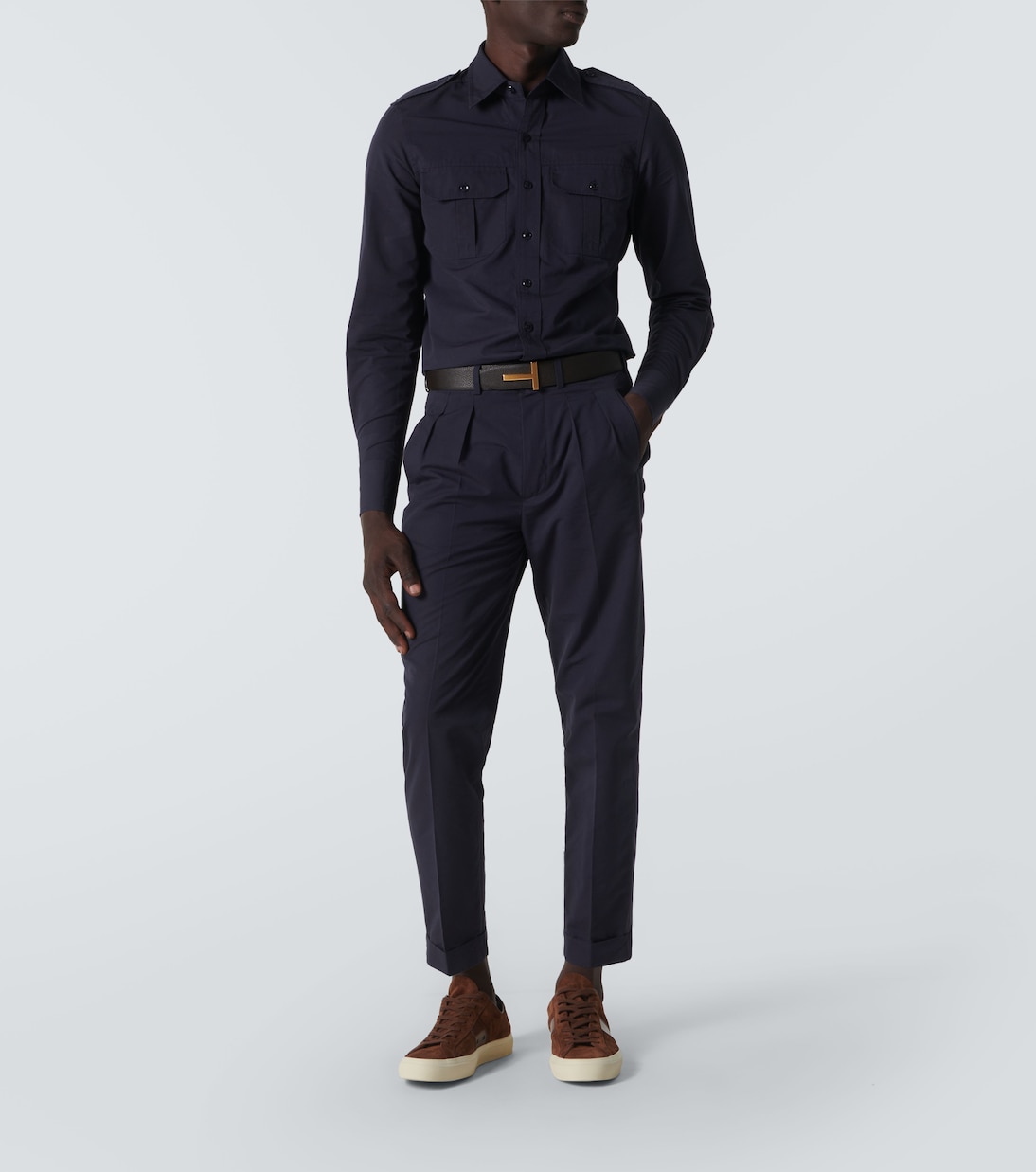 Pantaloni regular in cotone e seta | Tom Ford