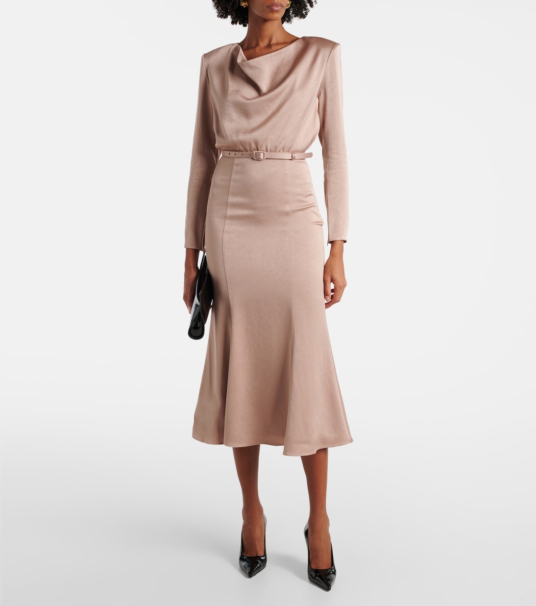 Abito midi in crêpe di raso | Roland Mouret