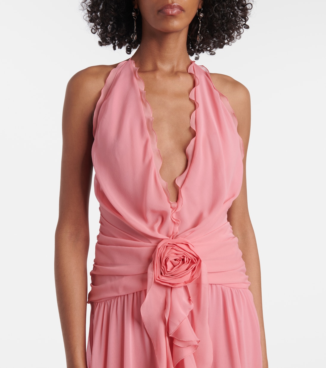 Abito lungo in georgette di seta | Blumarine