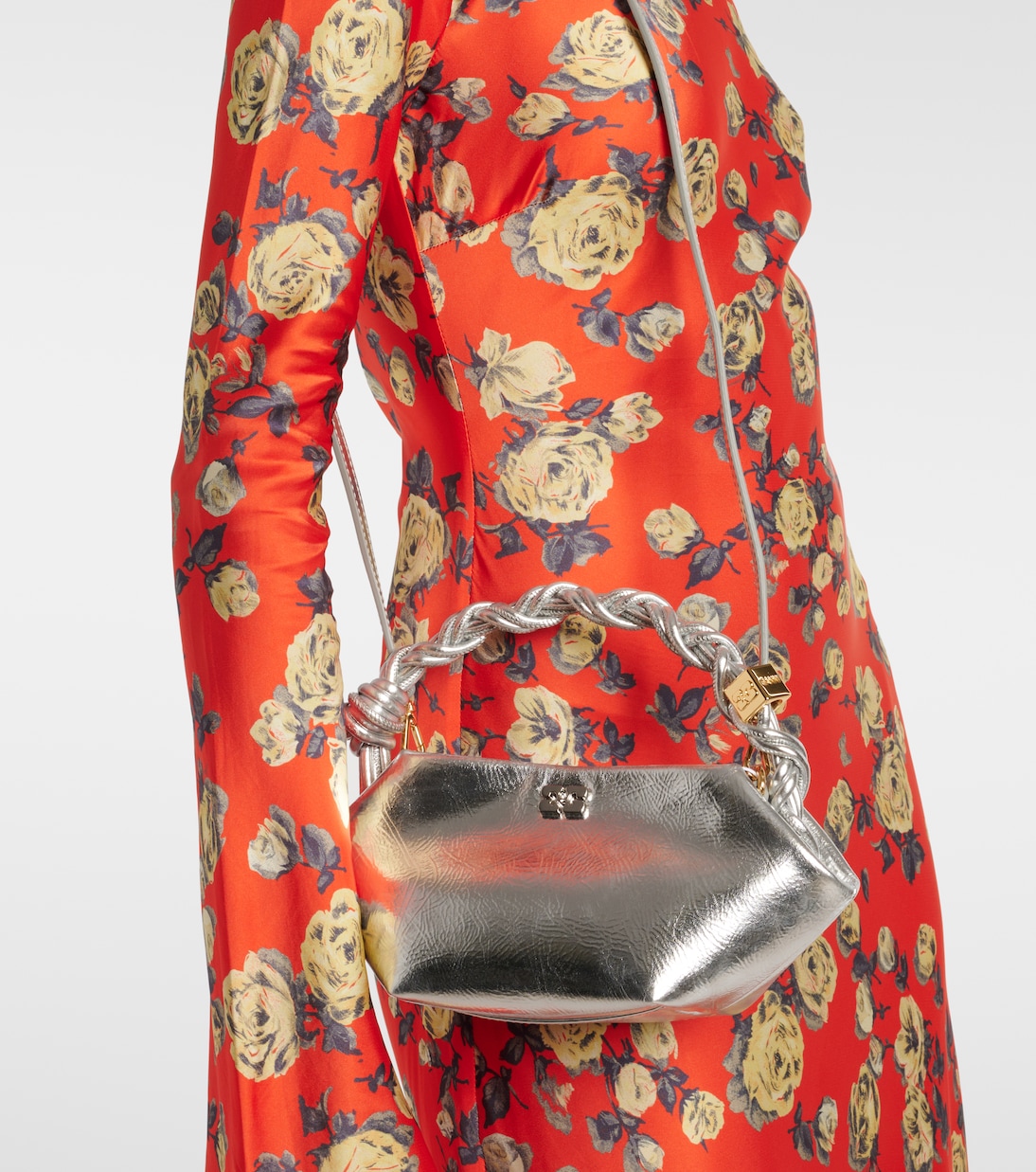 Bou Mini metallic leather shoulder bag | Ganni