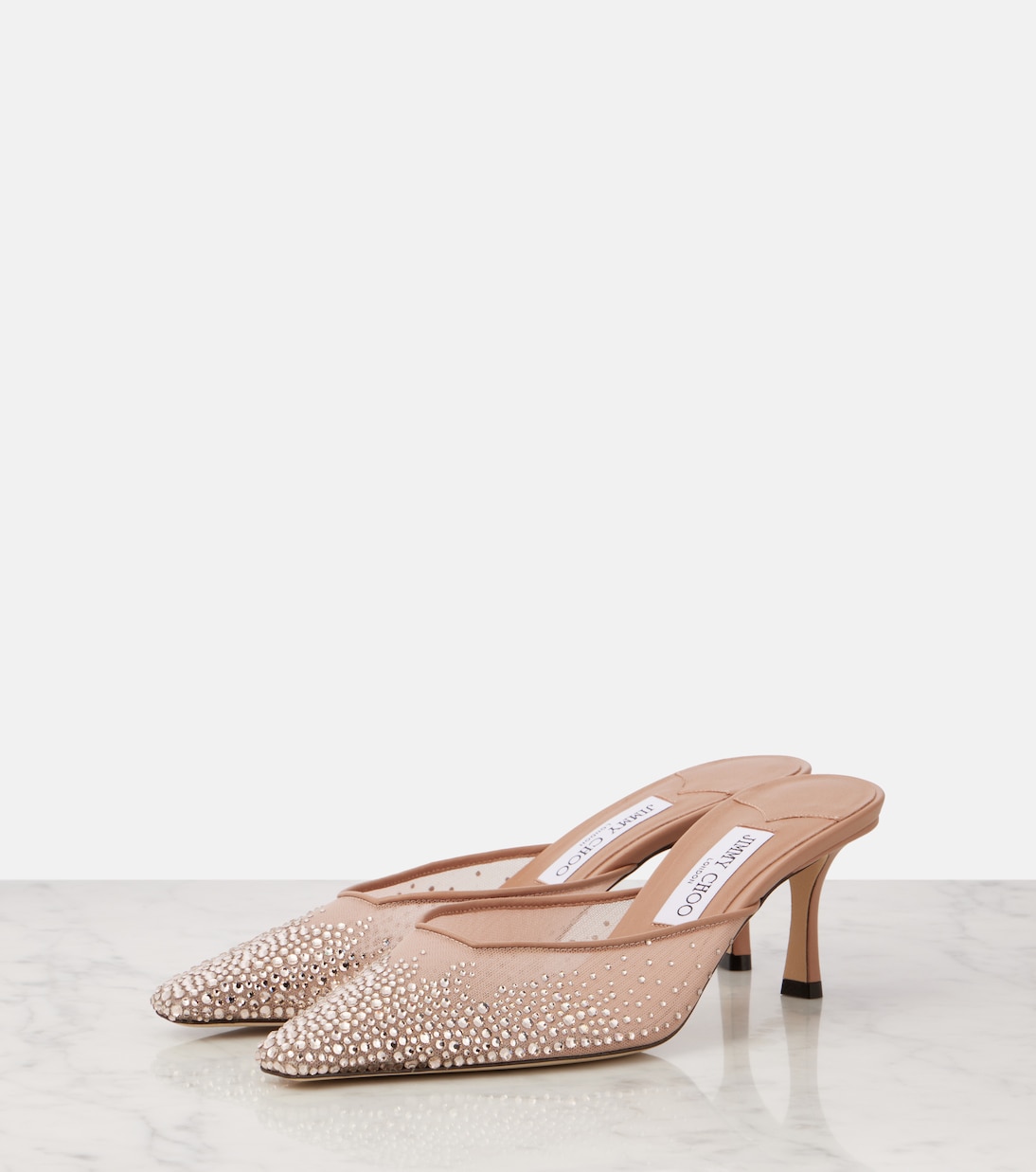 Mules Vivi 65 in mesh con cristalli | Jimmy Choo
